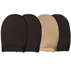 Memoi 4 Pair Women's Fine-Edge Mule Toe Covers with Cotton Cushioning Brown-Tan-Black One Size - 1 of 1