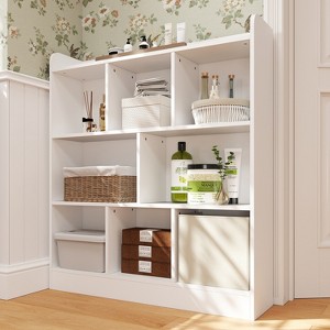 Aoxun Bookshelf Bookcase, Cube Storage Organizer, Wood Display Bookshelf, Storage Shelves - 1 of 4