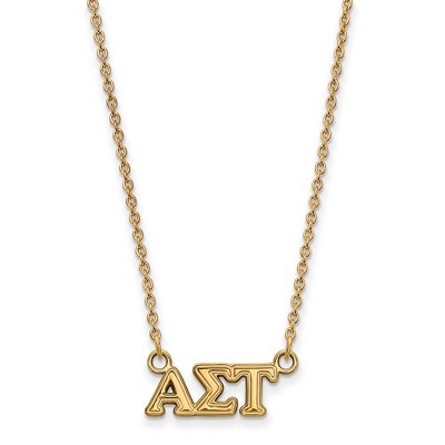 Black Bow Jewelry 14k Yellow Gold Plated Sterling Silver Alpha Sigma Tau Greek Life Necklace 18 Inch