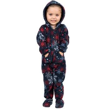 Footed Pajamas - Family Matching - Winter Whiteout Hoodie Fleece Onesie For Boys, Girls, Men and Women | Unisex