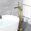 Cobbe Single Handle Floor Standing Tub Faucet Set, Freestanding Tub Filler with Handheld Shower, Tub Spout and 59-Inch Hose, Brushed Gold - 3 of 4