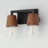 Maxim Lighting Carpenter 2 - Light Vanity in  Walnut/Black - 4 of 4