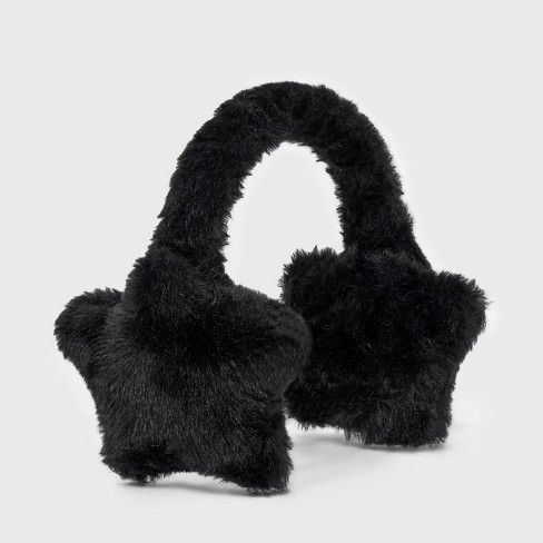 Faux Fur Star Earmuffs - Wild Fable™ Black : Target