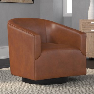 Comfort Pointe Gaven Wood Base Swivel Accent Chair - 1 of 4