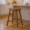 HomeRoots 25" Natural Solid Wood Backless Counter Height Bar Chair - 2 of 4