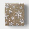 30" 20 sq ft Christmas Roll Wrap White Snowflakes on Brown Kraft - Wondershop™ - 2 of 4