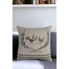 HomeRoots 20" Natural and Gray Rooster Cotton Throw Pillow - 2 of 3