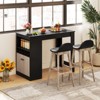Tangkula 48" Bar Table w/ Storage Cabinet & Wine Rack Adjustable Shelf Wine Rack - 3 of 4