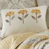 St. Claire - Embroidered Flower Decorative Pillow -  Gold, Grey, White - Levtex Home - 2 of 3