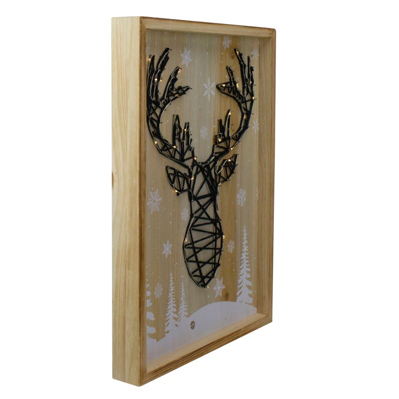 Northlight 15.75" Lighted Wooden Reindeer String Art Christmas Wall Hanging, 2 of 4