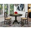 HomeStock 3-Pc Cappuccino Solid Wood Top - Dining Room Set - Seats 4 - 2 of 4