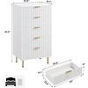 Fluted 5-Drawer Tall Dresser, Modern Wooden Storage Chest with Deep Drawers & Wide Top, Bedroom Organizer for Living Room, Hallway, Kids' Room - 2 of 4