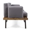 Sapphtopaz Modern 2-Seater Outdoor Patio Sofa, Industrial Acacia Wood Outdoor Sofa with Iron Legs & Plush Cushions, Teak Finish Loveseat Sofa - 4 of 4
