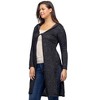 24seven Comfort Apparel Knee Length Long Sleeve Hooded Womens Cardigan Shrug - 2 of 4