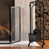Panacea 4-Piece Arch Top Firewood Tool Set with Fireplace Brush, Shovel, Poker, and Stand for Indoor and Outdoor Fireplaces, Black - 4 of 4