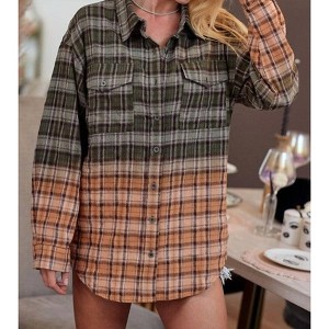 Women's Girlfriend Button Down Long Sleeve Top - BiBi - 1 of 4