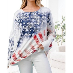 Women's Long Sleeve Flag Top - Blumin - 1 of 2