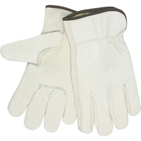 MCR Safety Economy Leather Driver Gloves Large Beige Pair