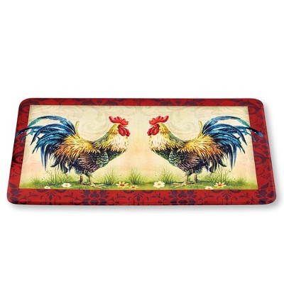 Collections Etc Decorative Country Kitchen Anti-Fatigue Foam Mat with Border with Skid-Resistant Backing
