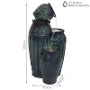 Sunnydaze 27"H Electric Ceramic Dark Turquoise Tour de Vase Outdoor Water Fountain with LED Lights - 4 of 4