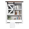 Bathroom Wall Mounted Cabinet, Medicine Cabinet with Sliding Barn Door & Adjustable Shelf, Farmhouse Over Toilet Storage Cabinets with Towel Bar - 2 of 4