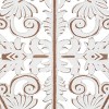 Wood Floral Carved Design Wall Decor with Ring Hanger Set of 3 White - Olivia & May: Farmhouse Style MDF Vertical Sculptures - 3 of 4