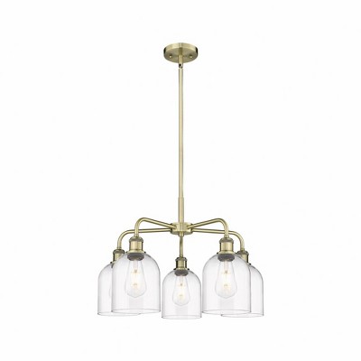 Bella - 5 Light Stem Hung Chandelier In Industrial Style-15 Inches Tall and 23.5 Inches Wide