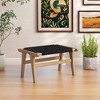 Tangkula Teak Ottoman Footstool w/ Handwoven Cordage for Patio Porch Balcony Lawn - 2 of 4