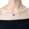 Two-Tone Necklace with Round Colored Cubic Zirconia and Gold Link Chain A Vibrant and Elegant Design Featuring Sparkling Colored Stones. - 2 of 3