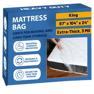 Continental Sleep, Mattress Bag for Moving & Storage, Heavy-Duty Mattress-Protector Cover, Waterproof Mattresses Storage Bags - 1 of 4