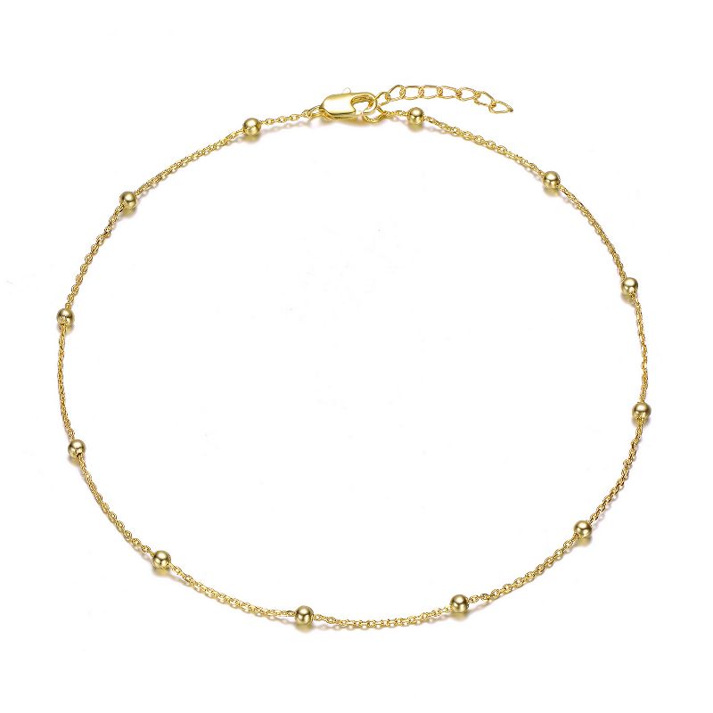 Guili 14K Gold Plated Beaded Necklace – Dainty Layering Jewelry for Women, Elegant Minimalist Design, Perfect for Everyday Wear or Special Occasions