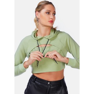 All Relaxed Front Slit Cropped Hoodie - 1 of 4