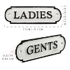 AuldHome Design Ladies and Gents Restroom Cast Iron Door Signs: 2pc Set Bathroom Signs for Men / Women - 3 of 4