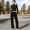 Anna-Kaci Active Women's Long Sleeve Mock Neck Cropped Activewear Top - 4 of 4