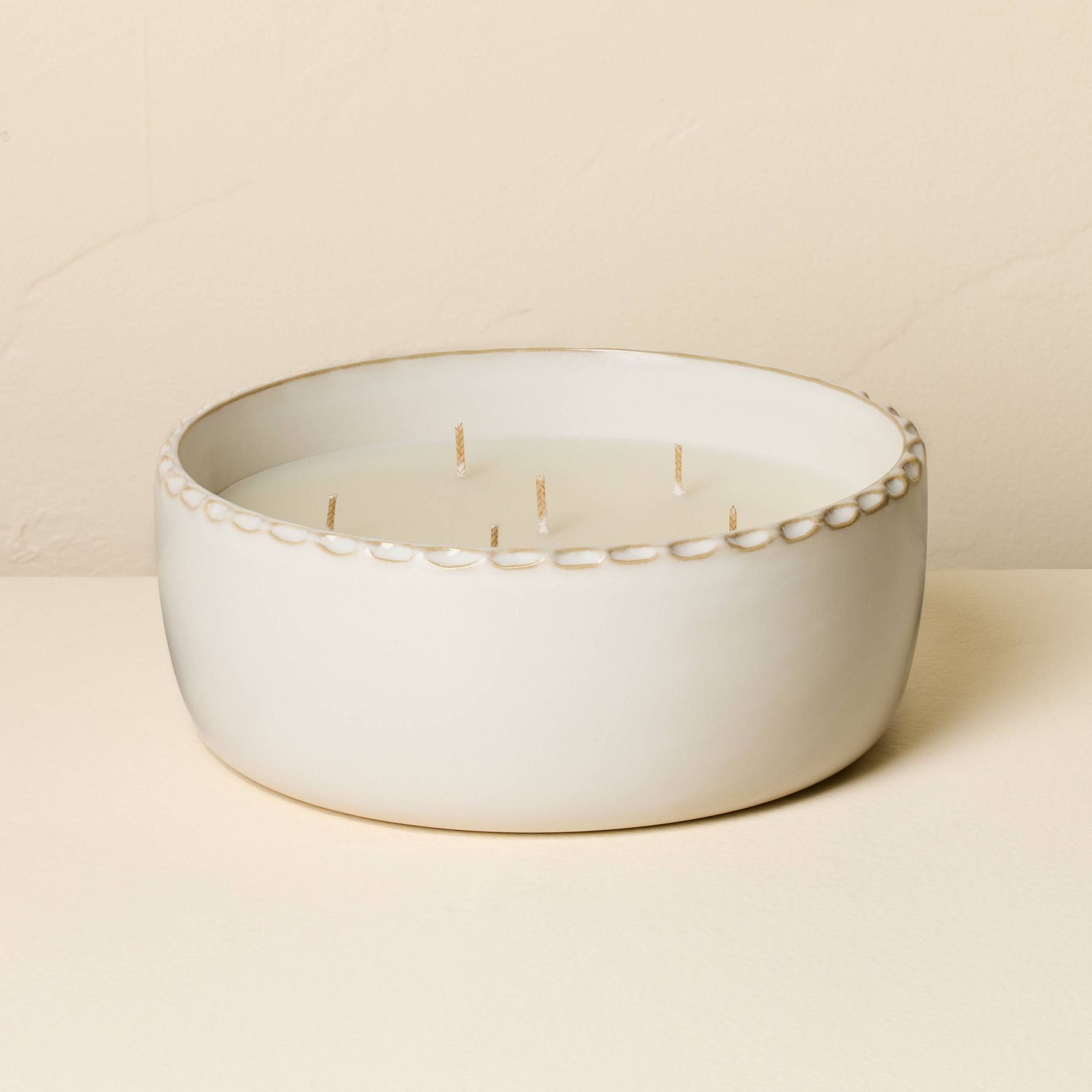 5 Wick XL Pinched Rim Core Ceramic Jar Candle Sour Cream 32oz - Hearth & Hand™ with Magnolia