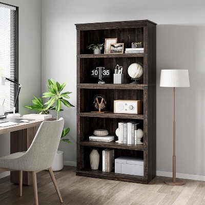 5 Tier Bookshelf, 67.4" Wooden Bookcase for Storage, Floor Standing Display Storage Shelves
