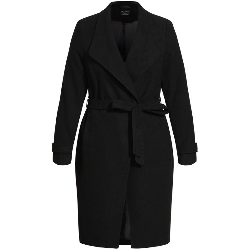 Women's Plus Size So Sleek Coat - black | CITY CHIC, 3 of 4