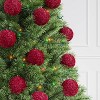 9ct 80mm Christmas Flocked Ball Ornament Set Hot Pink - Wondershop™ - 2 of 4