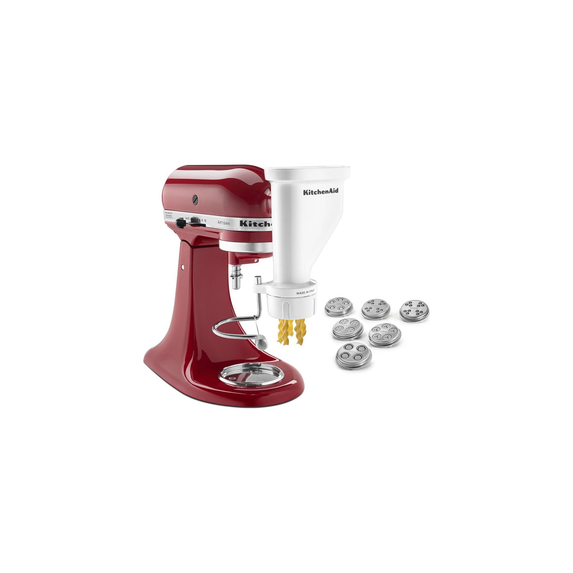 KitchenAid Gourmet Pasta Press Attachment with 6 Interchangeable Pasta Plates, White
