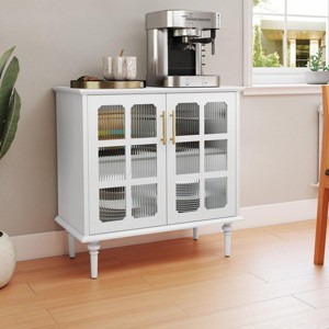 INFURNIC Decorative Storage Cabinets, Stylish and Functional Storage for Every Room, Bedroom, Living Room, Kitchen, White,31.4”*15.7”*32.2" - 1 of 4