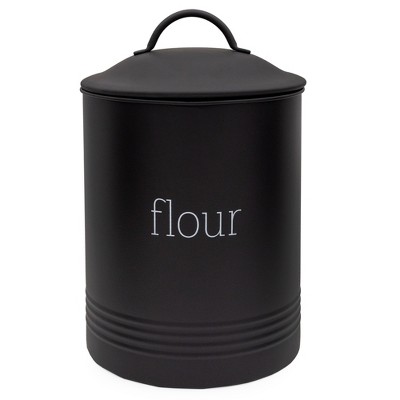 AuldHome Design Enamelware Flour Canister; Rustic Farmhouse Style Kitchen Storage