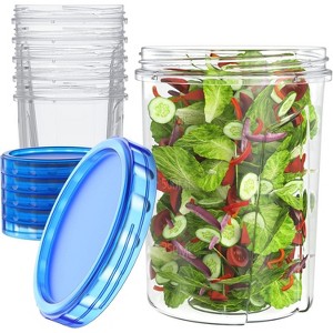 Freezer Storage Containers, 6 Pack 16 Oz Airtight Plastic with Twist Lids - 1 of 4