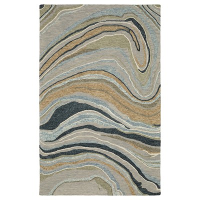 Oriental Weavers Kipton KIP07 Grey / Blue Indoor Area Rug - 5' x 8'