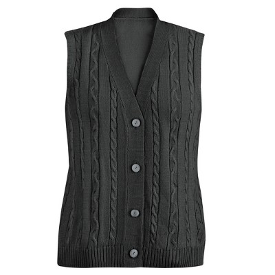 Collections Etc Stylish Cable-Knit Button Front Sweater Vest