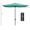Outsunny 6.5' x 10' Rectangular Market Umbrella, Patio Outdoor Table Umbrella with Crank and Push Button Tilt, Teal - 4 of 4