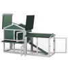 FURNIinspire Pet Crates and Houses, Large Rabbit Hutch Indoor Outdoor, Waterproof Roof, for Small Pets, Green, 57.99"*21.22"*33.66" - 4 of 4