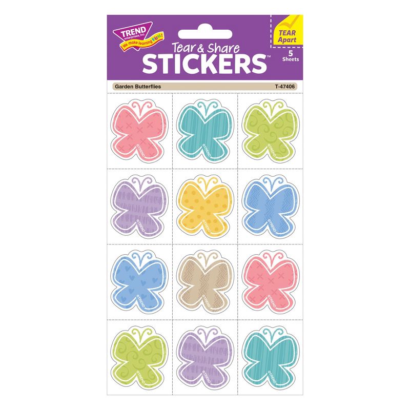 TREND Garden Butterflies Tear & Share Stickers®, 60 Per Pack, 6 Packs, 2 of 5