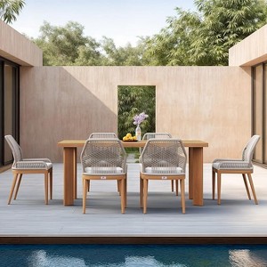 PURPLE LEAF Dining Set Patio Metal Table and Wicker Rattan Chairs for Outside Porch Garden Kitchen Modern Outdoor Furniture Sets - 1 of 4