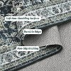 Washable Vintage Floral Rug - Low Pile Non-Slip Indoor Carpet for Living Room, Bedroom, Dining Room - 3 of 4