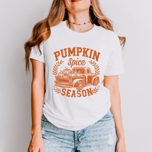 Simply Sage Market Pumpkin Spice Season Truck Distressed Short Sleeve Tee - 1 of 4